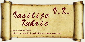 Vasilije Kukrić vizit kartica